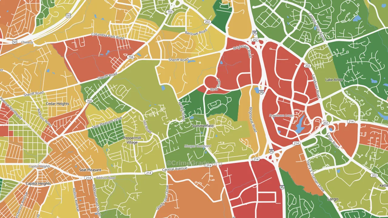 Summerfield, MD Map of Theft Rates