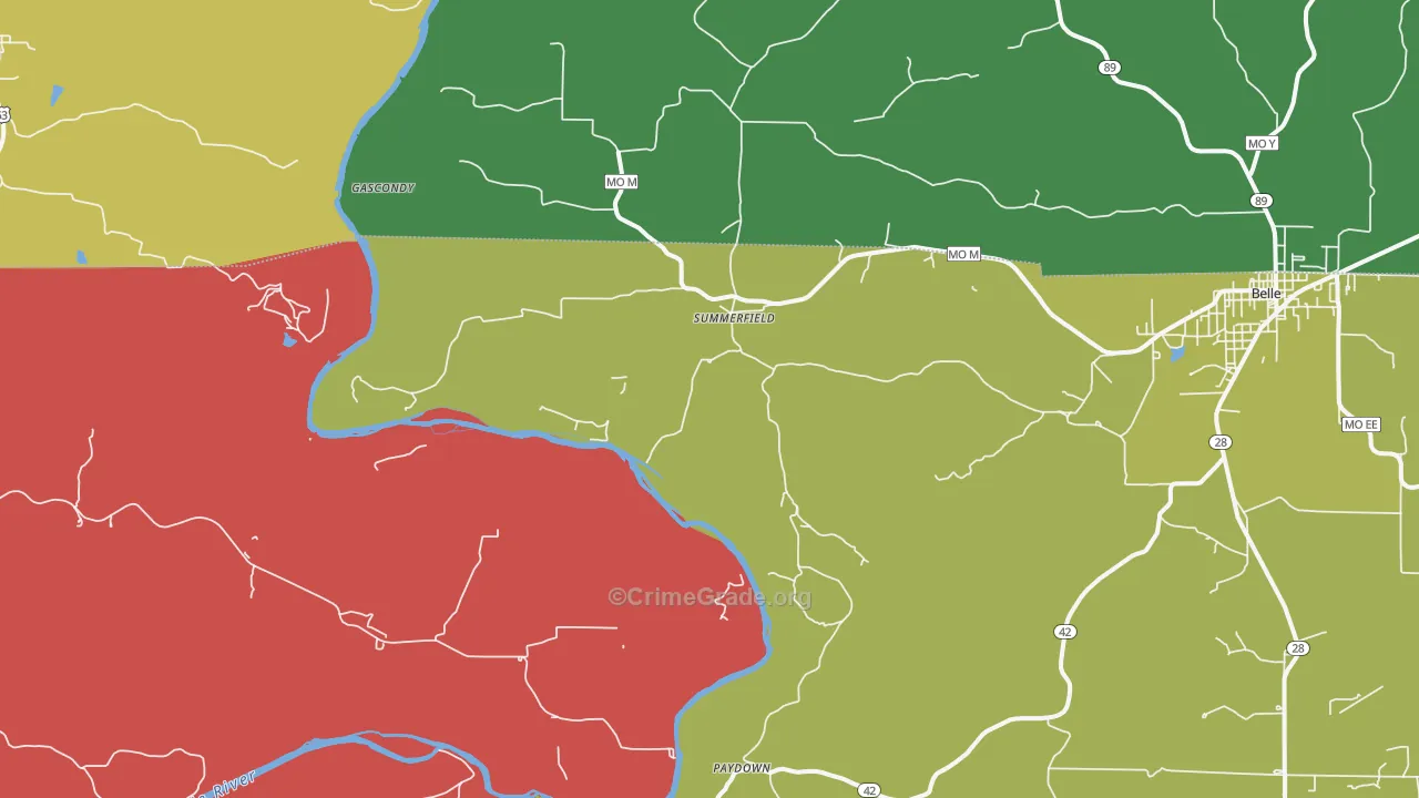 Summerfield, MO Map of Theft Rates