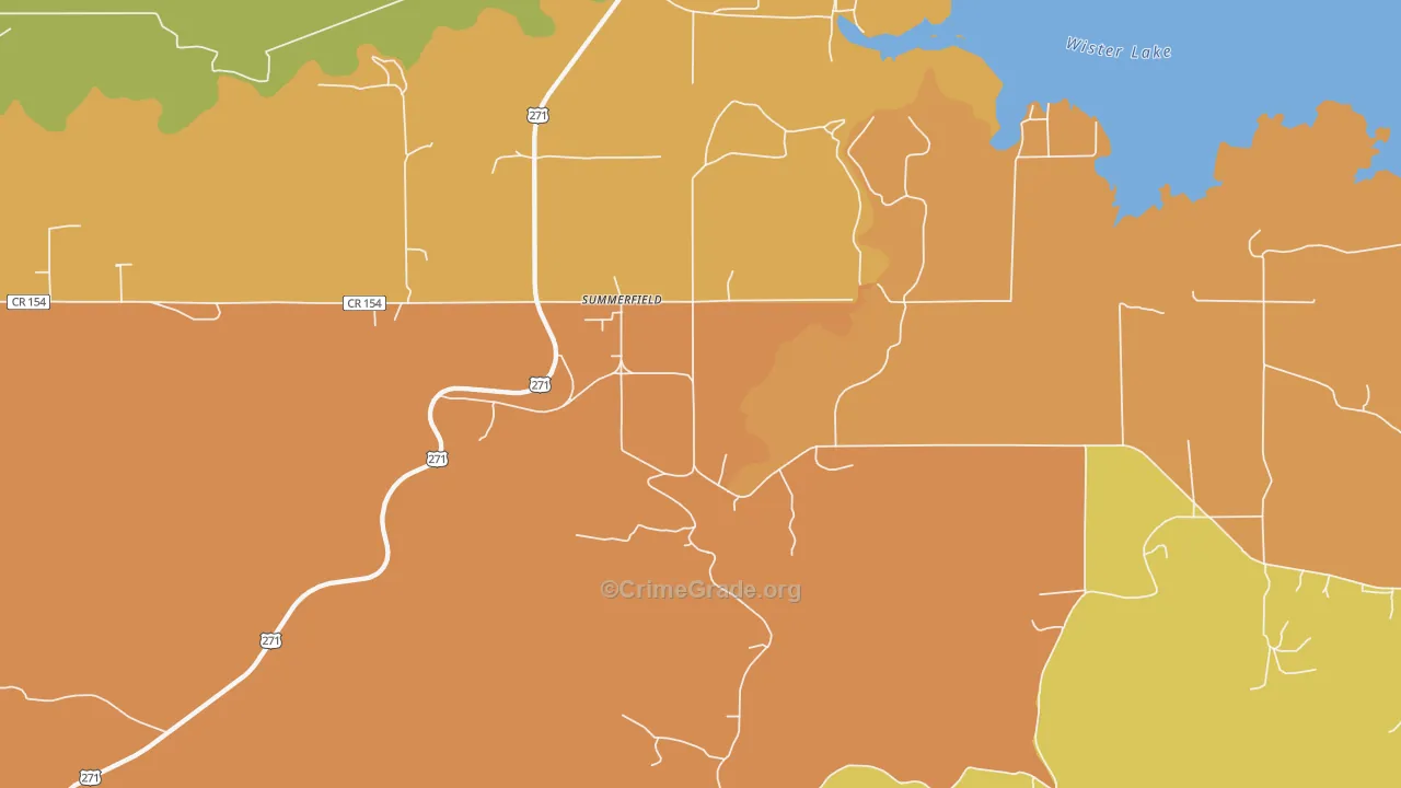Summerfield, OK Map of Theft Rates