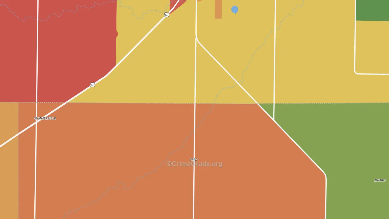 Summerfield, TX Map of Theft Rates