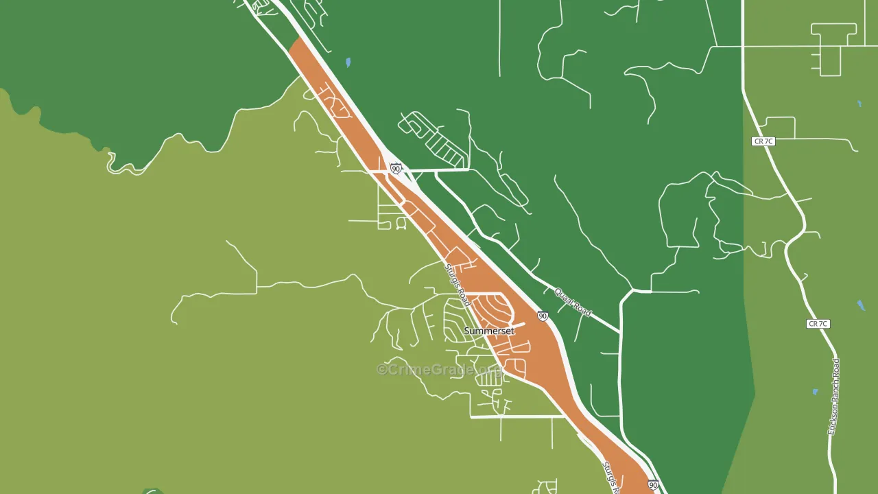 Summerset, SD Map of Theft Rates