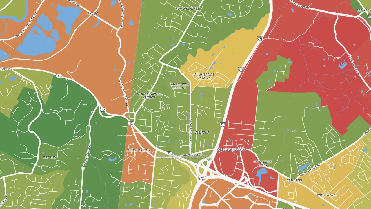 Summerside, Cincinnati, OH Map of Theft Rates
