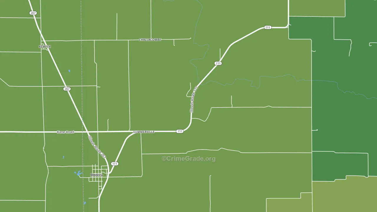 Summerville, IL Map of Theft Rates
