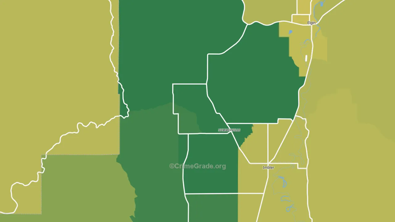 Summerville, OR Map of Theft Rates