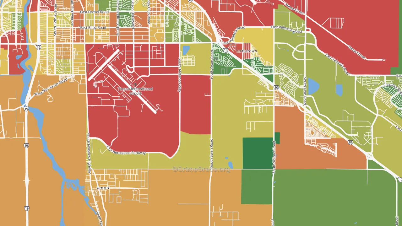 Summit, AZ Map of Theft Rates