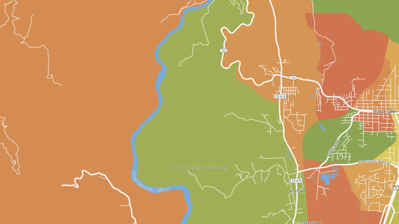 Summit City, CA Map of Theft Rates