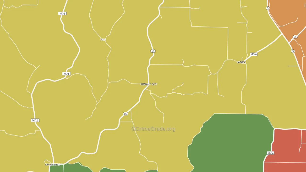 Summit City, MO Map of Theft Rates