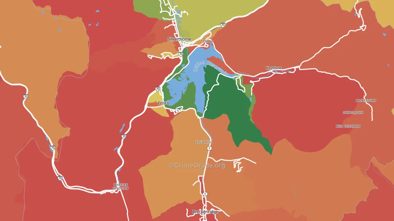 Summit County, CO Map of Theft Rates