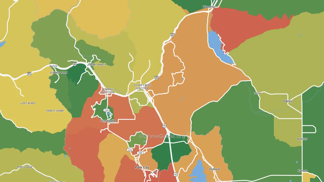 Summit County, UT Map of Theft Rates
