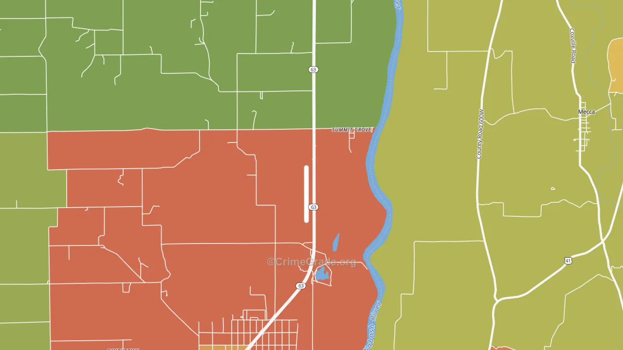 Summit Grove, IN Map of Theft Rates