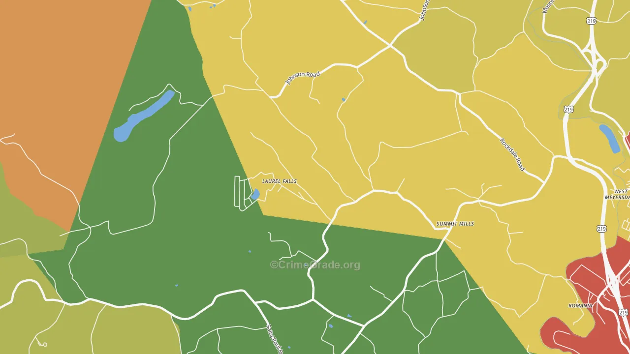 Summit Mills, PA Map of Theft Rates