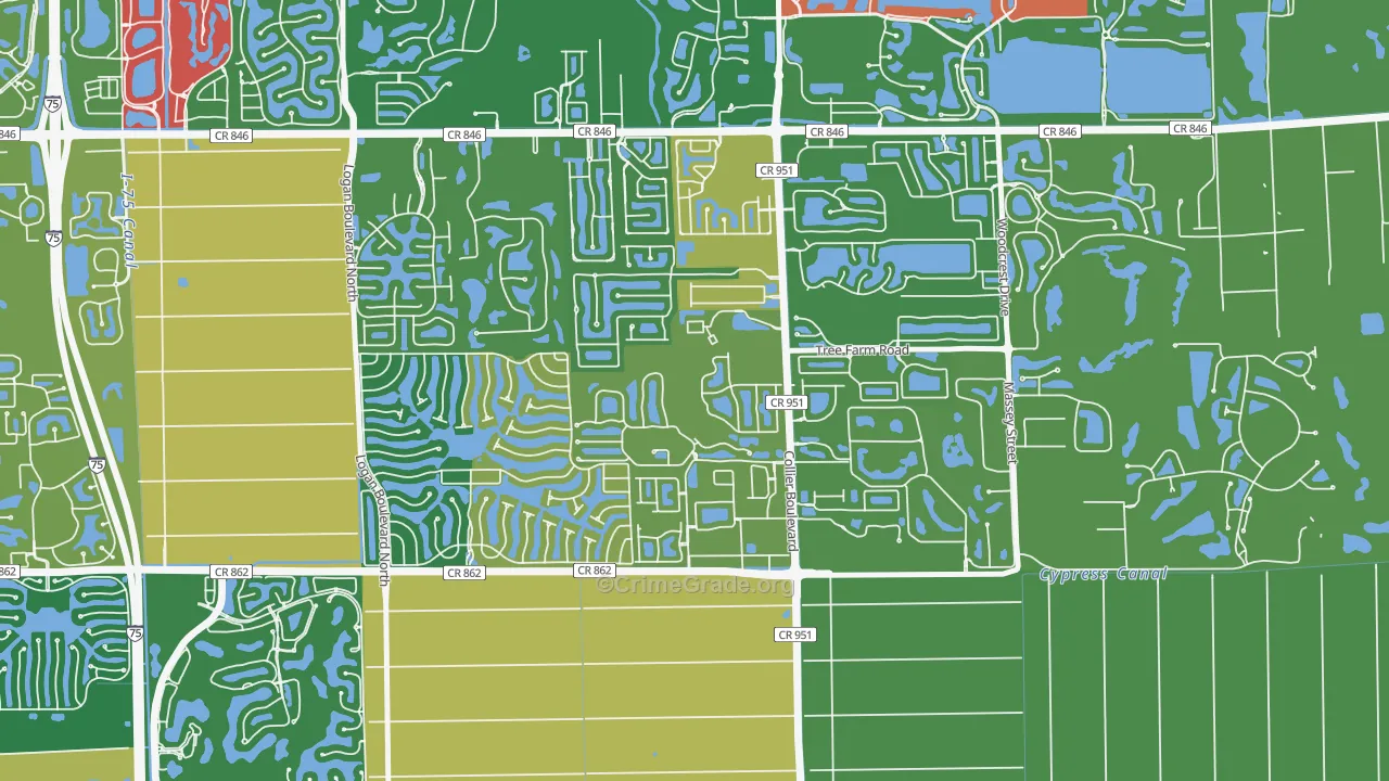 Summit Place in Naples, Naples, FL Map of Theft Rates