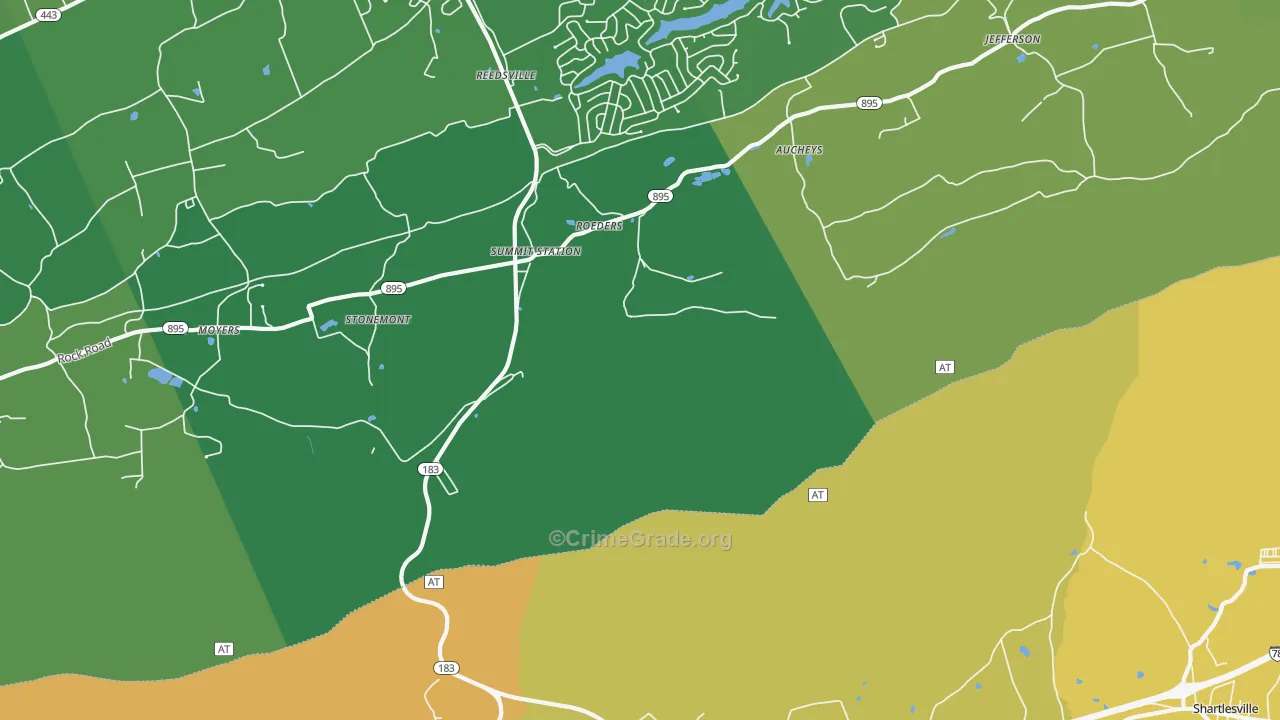 Summit Station, PA Map of Theft Rates