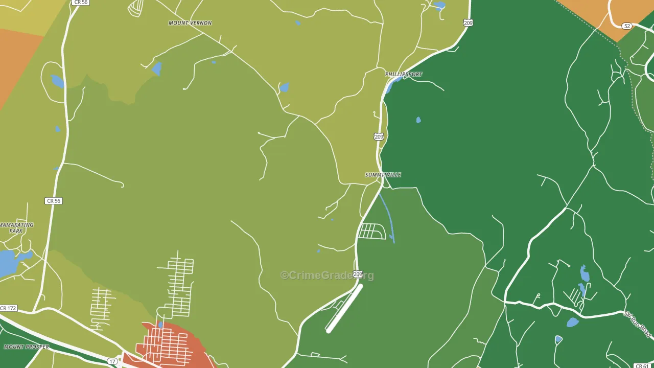 Summitville, NY Map of Theft Rates