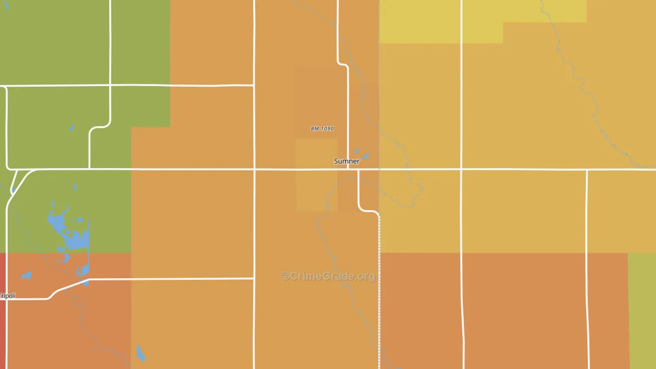 Sumner, IA Map of Theft Rates