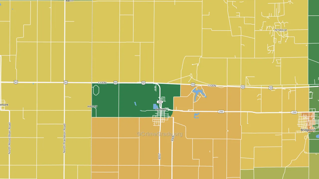 Sumner, IL Map of Theft Rates