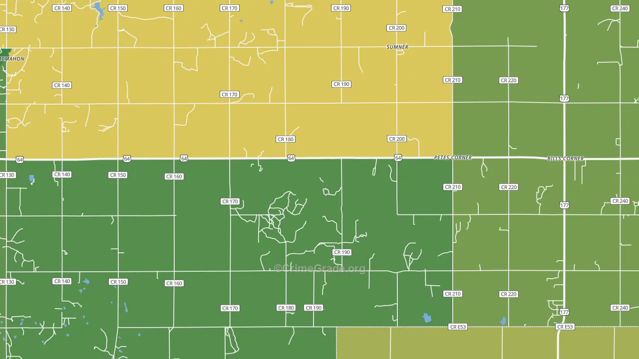 Sumner, OK Map of Theft Rates