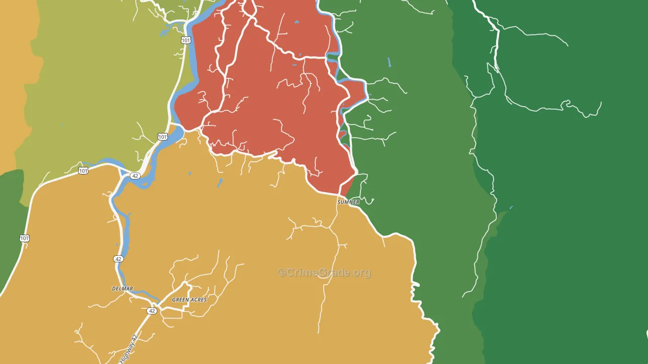 Sumner, OR Map of Theft Rates