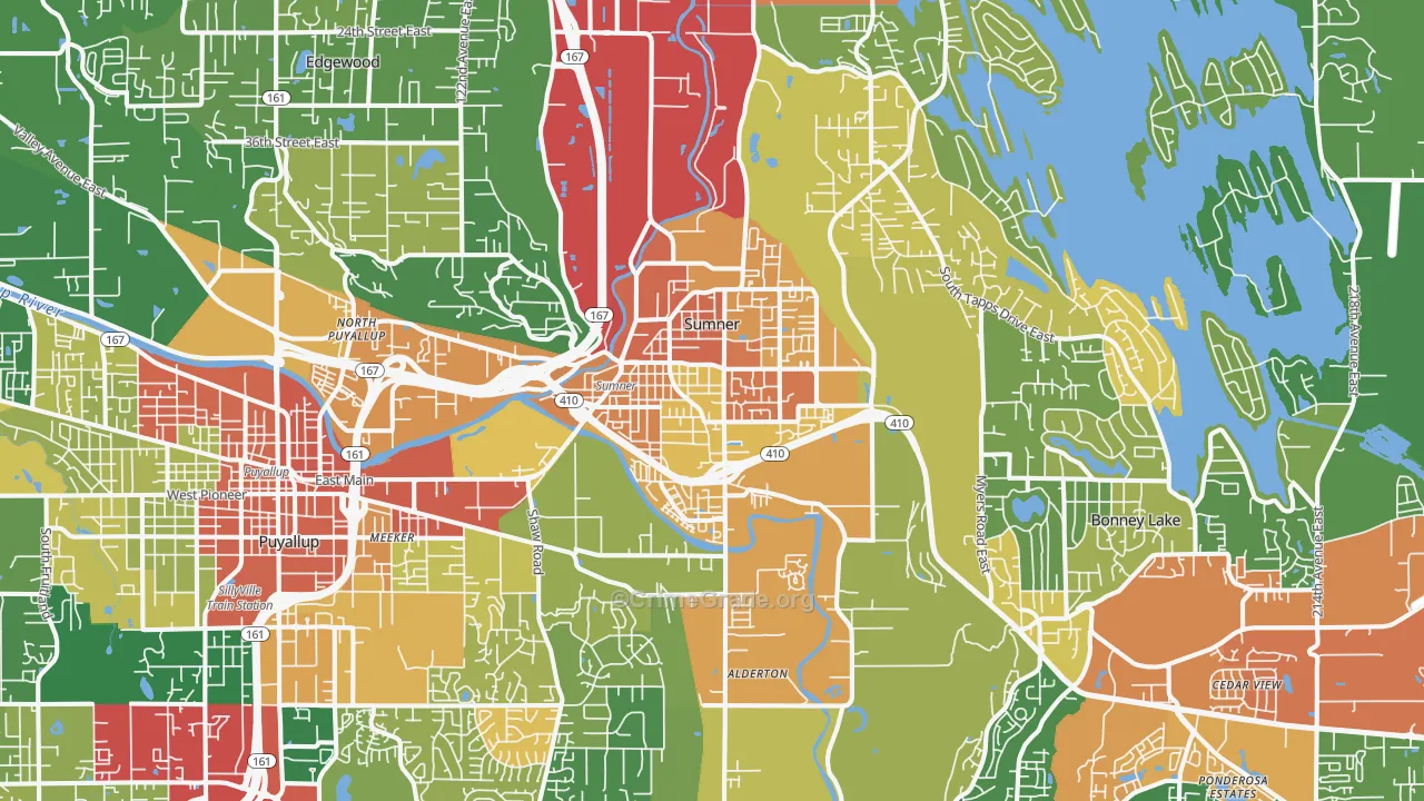 Sumner, WA Map of Theft Rates