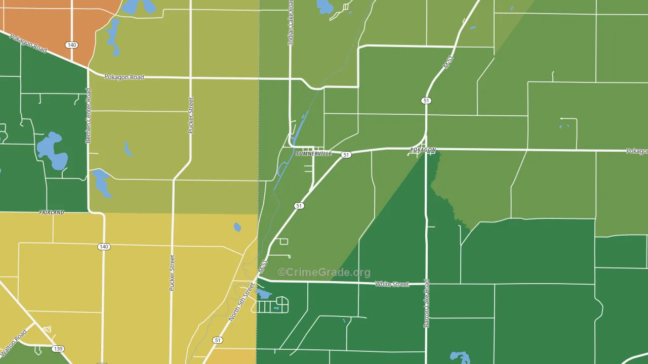 Sumnerville, MI Map of Theft Rates