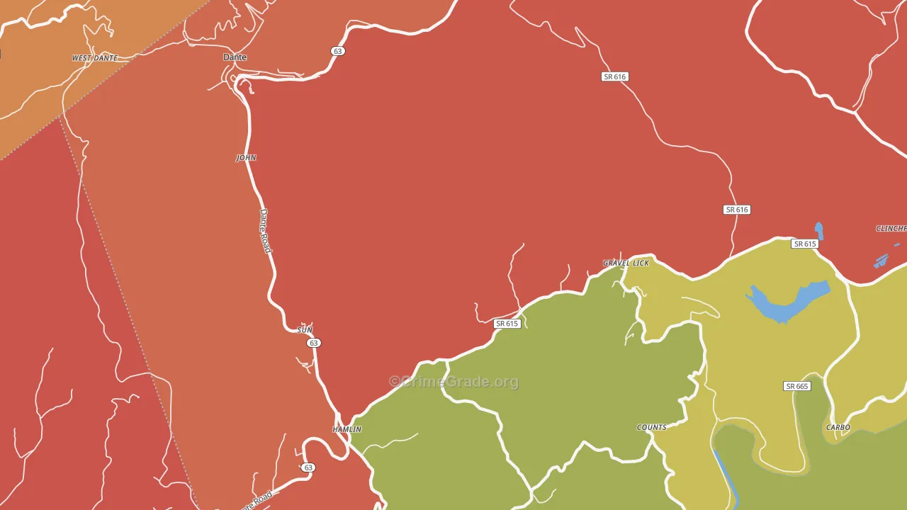 Sun, VA Map of Theft Rates