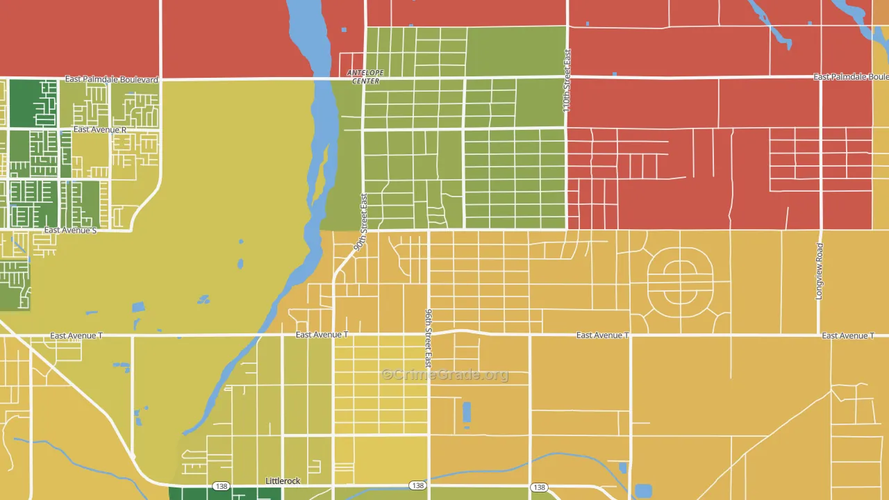 Sun Village, CA Map of Theft Rates