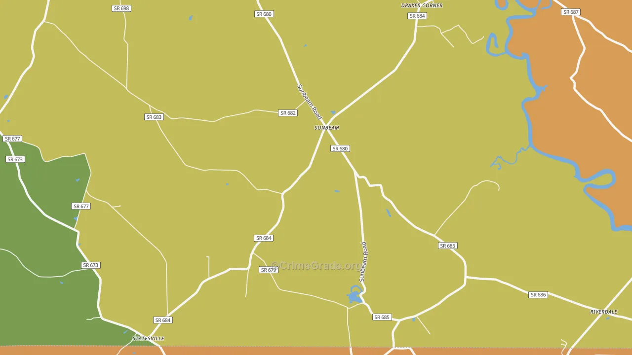 Sunbeam, VA Map of Theft Rates