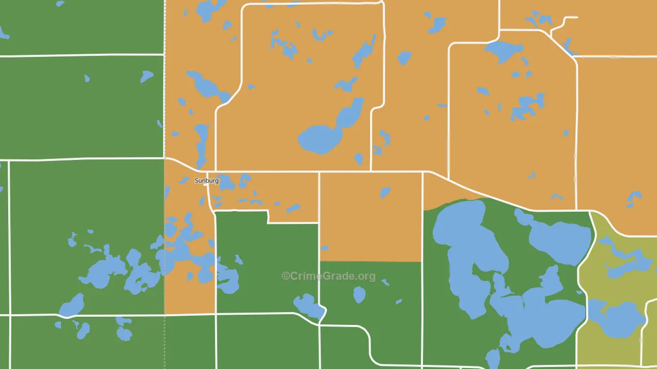 Sunburg, MN Map of Theft Rates