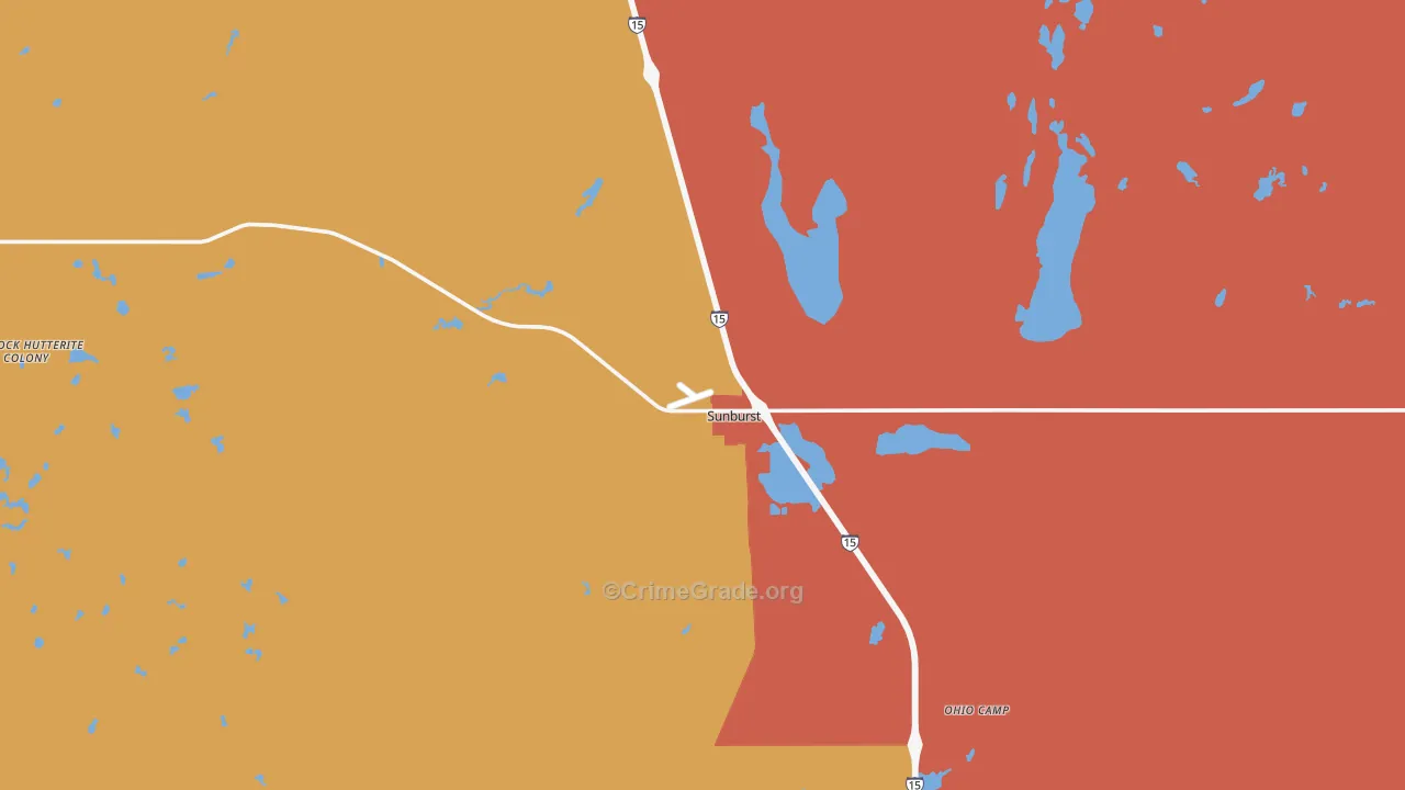 Sunburst, MT Map of Theft Rates