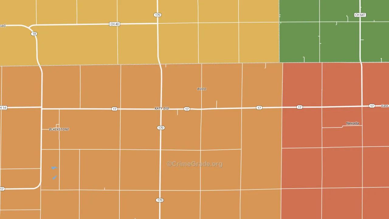 Sunbury, IL Map of Theft Rates