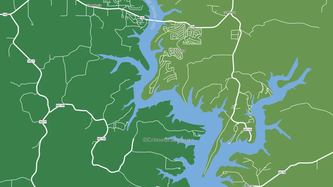 Sundown, MO Map of Theft Rates