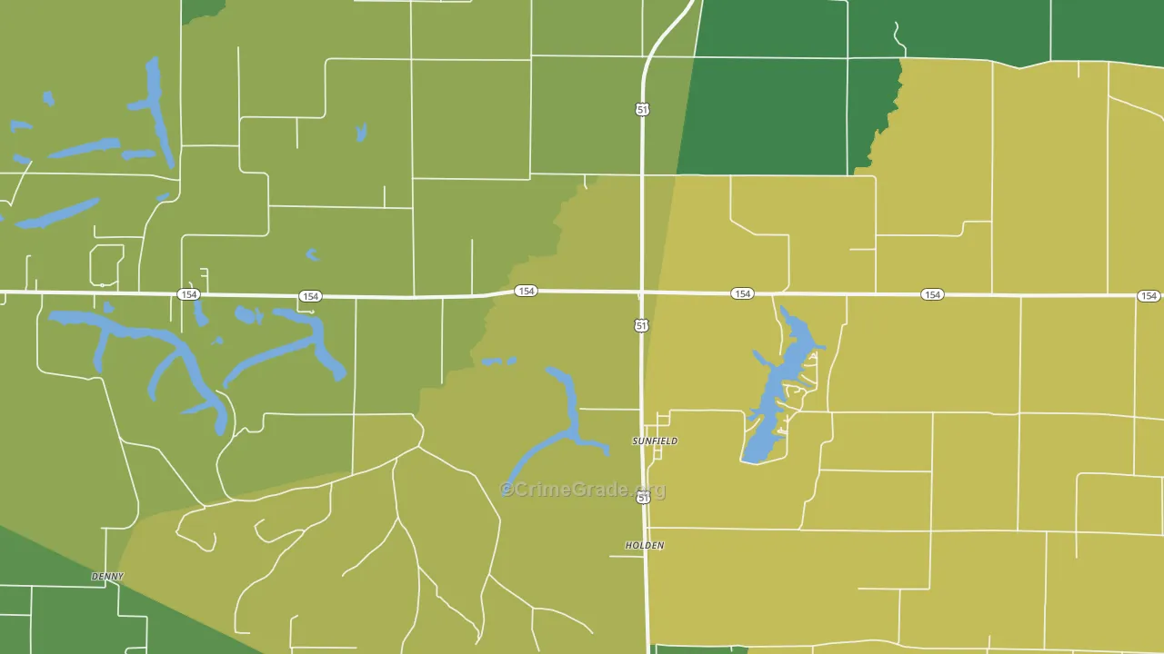 Sunfield, IL Map of Theft Rates
