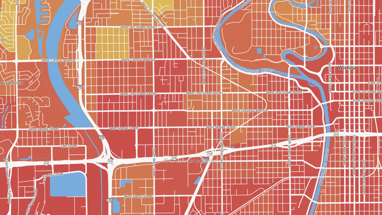 Sunflower, Wichita, KS Map of Theft Rates