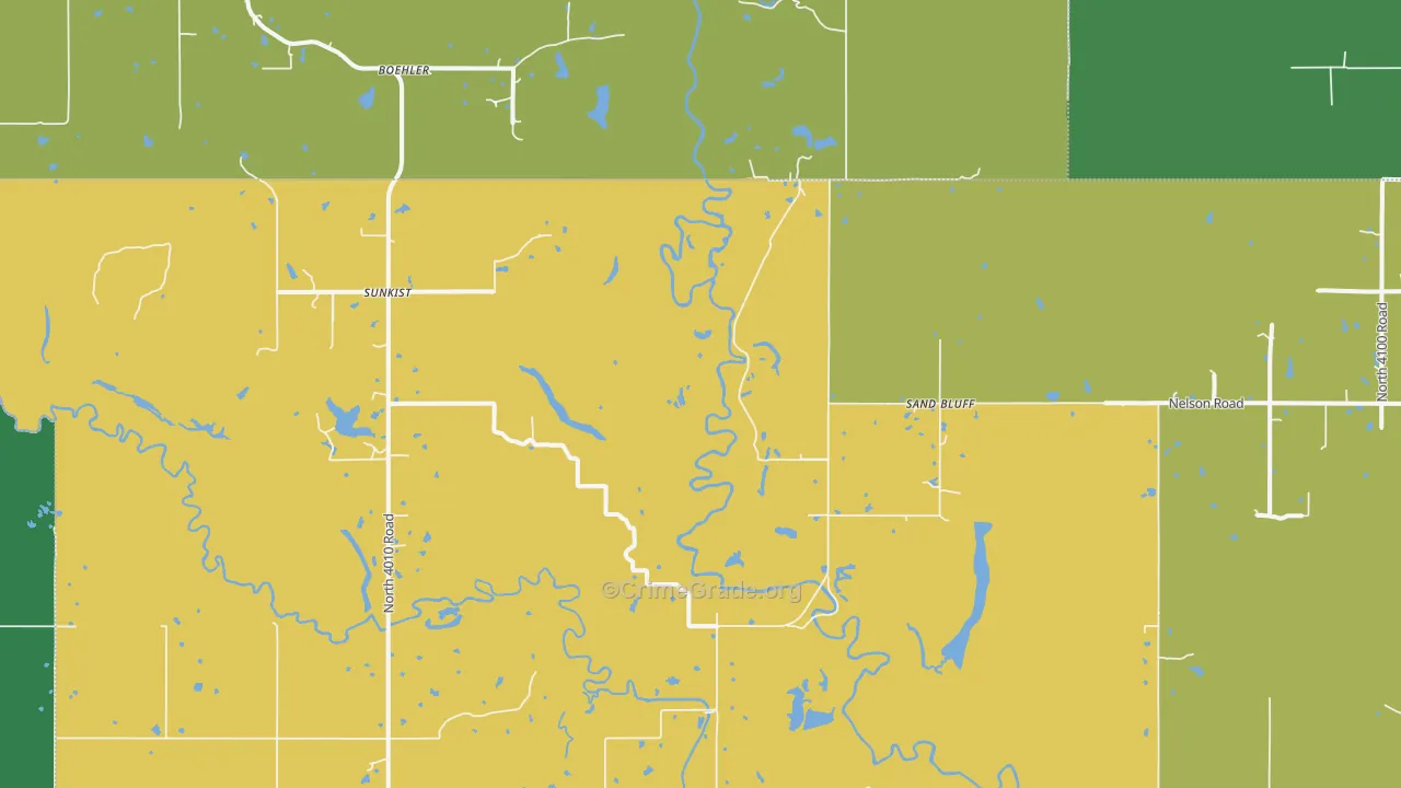 Sunkist, OK Map of Theft Rates