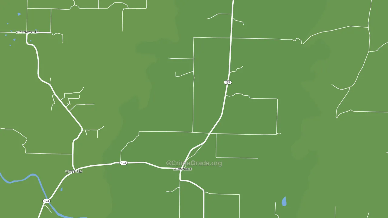 Sunnydale, AR Map of Theft Rates