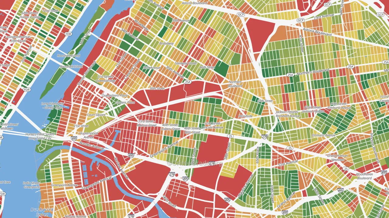 Sunnyside, Queens, NY Map of Theft Rates
