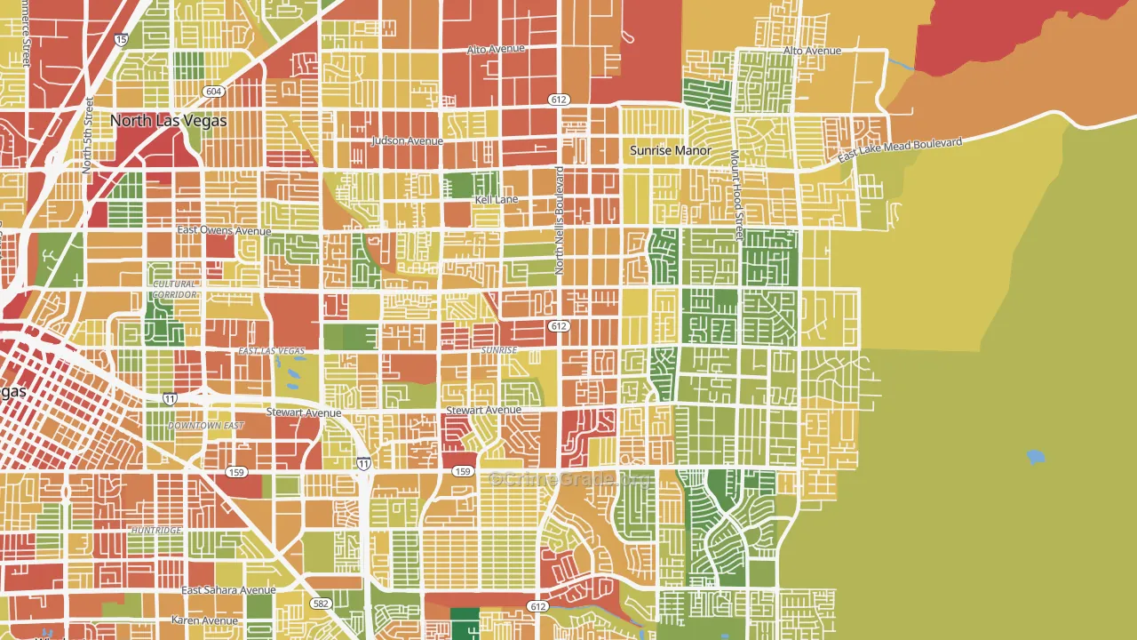 Sunrise Manor, NV Map of Theft Rates