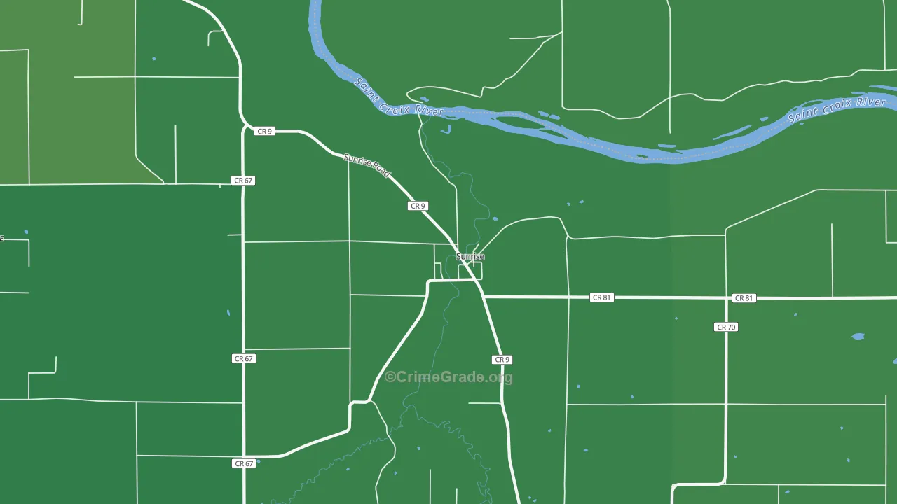 Sunrise, MN Map of Theft Rates