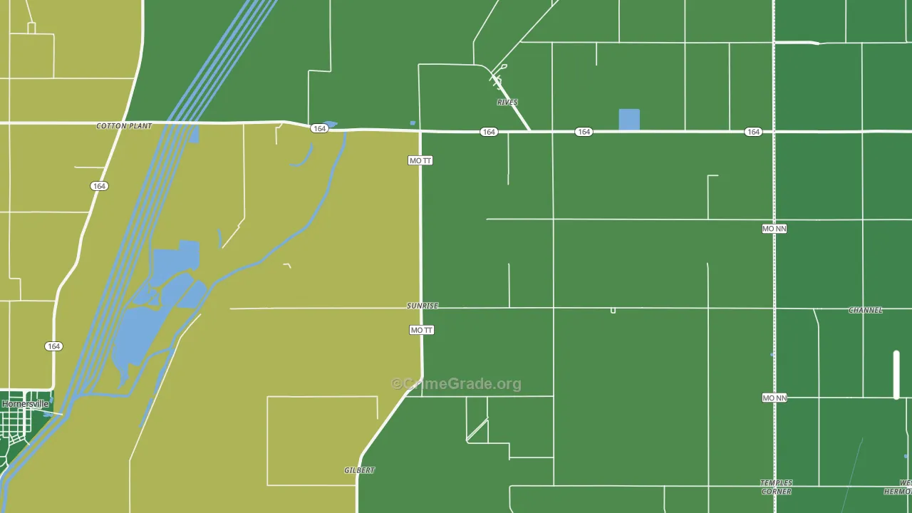 Sunrise, MO Map of Theft Rates