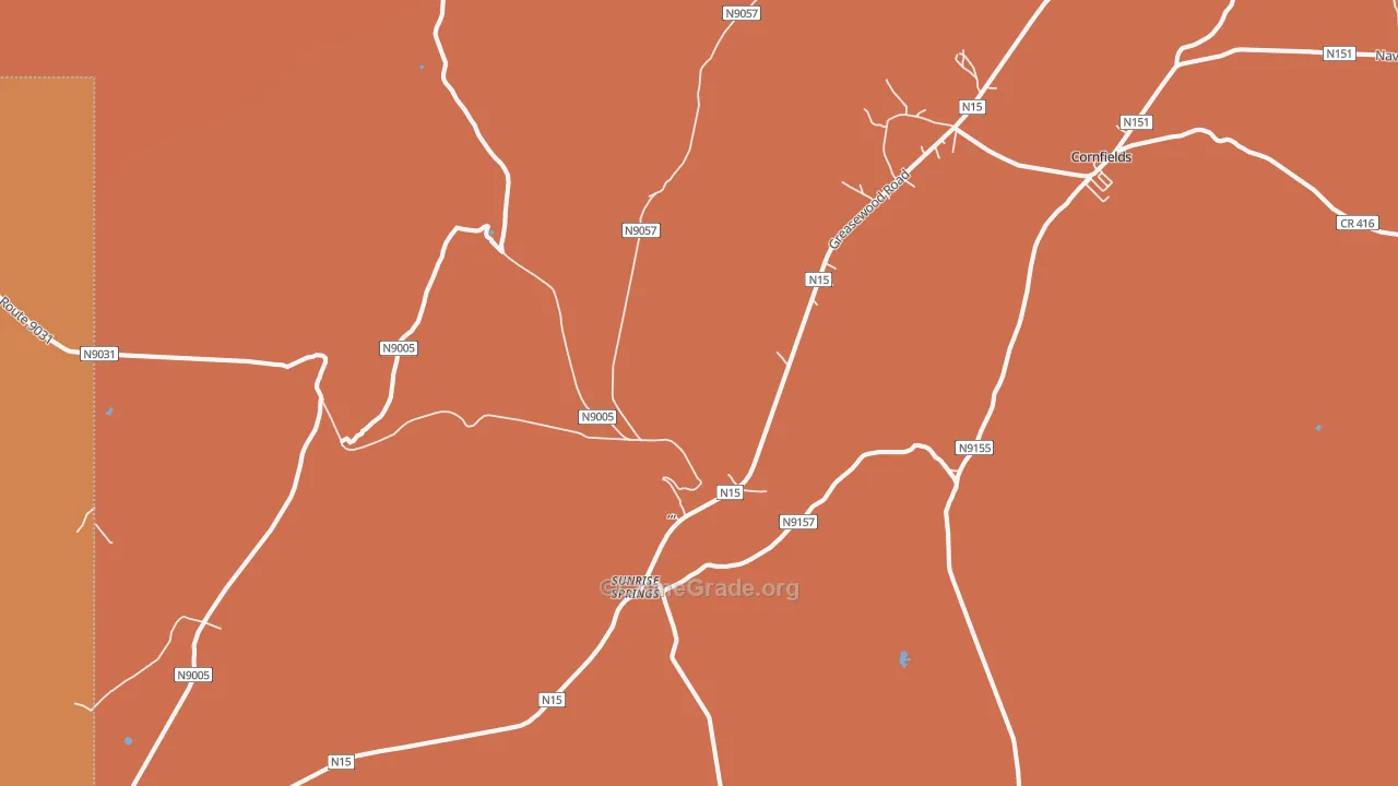 Sunrise Springs, AZ Map of Theft Rates
