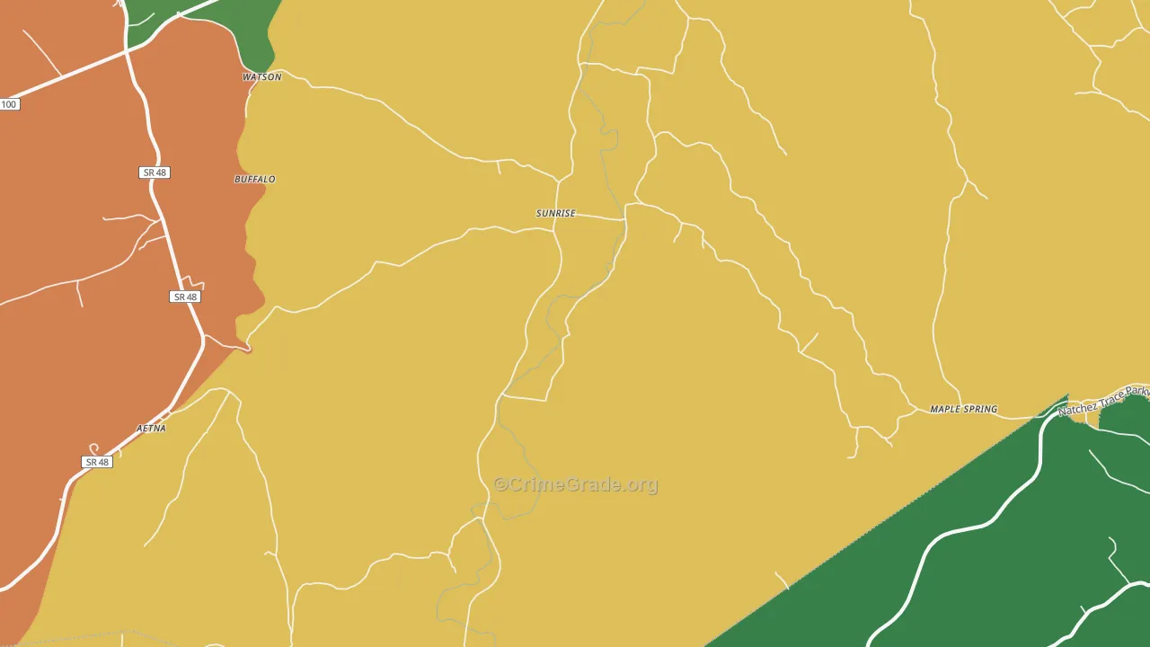 Sunrise, TN Map of Theft Rates