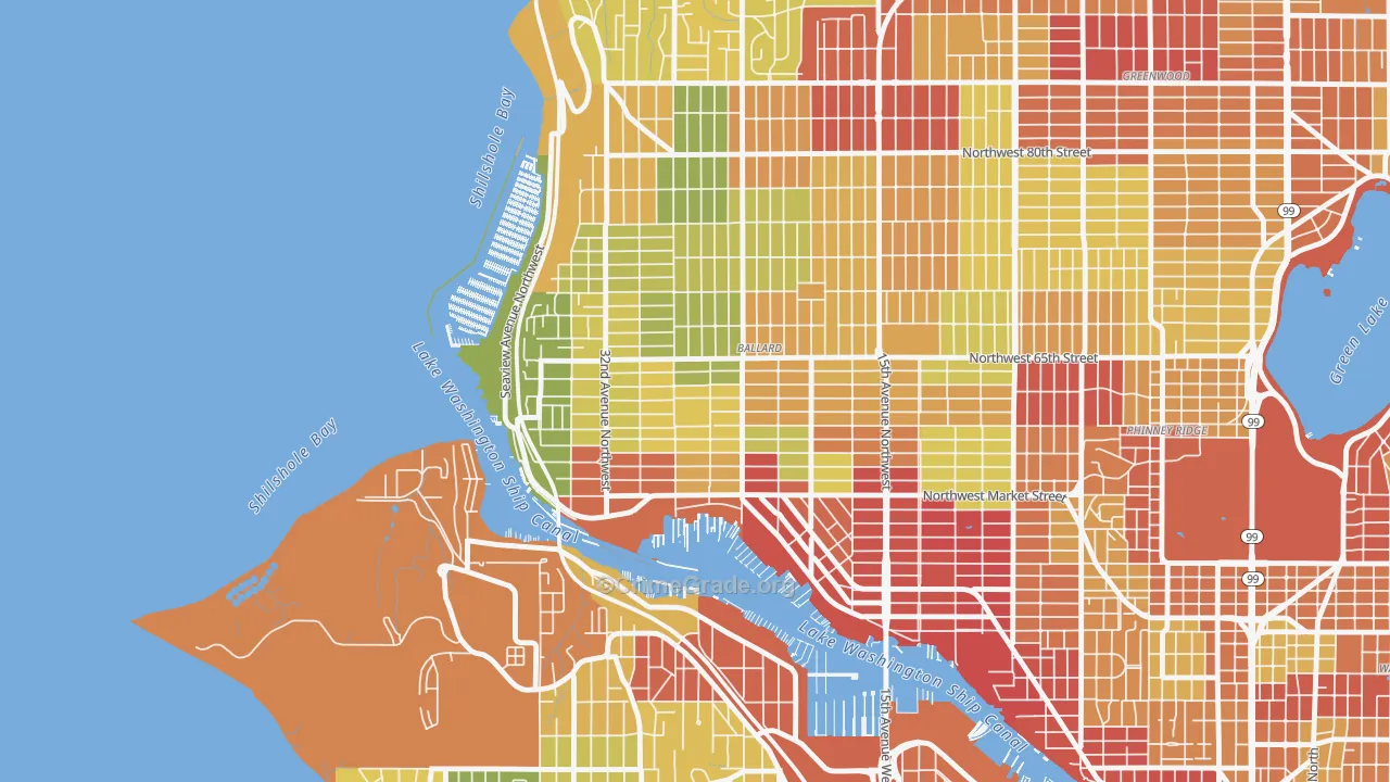 Sunset Hill, Seattle, WA Map of Theft Rates