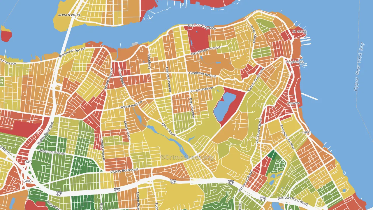 Sunset Hill, Staten Island, NY Map of Theft Rates