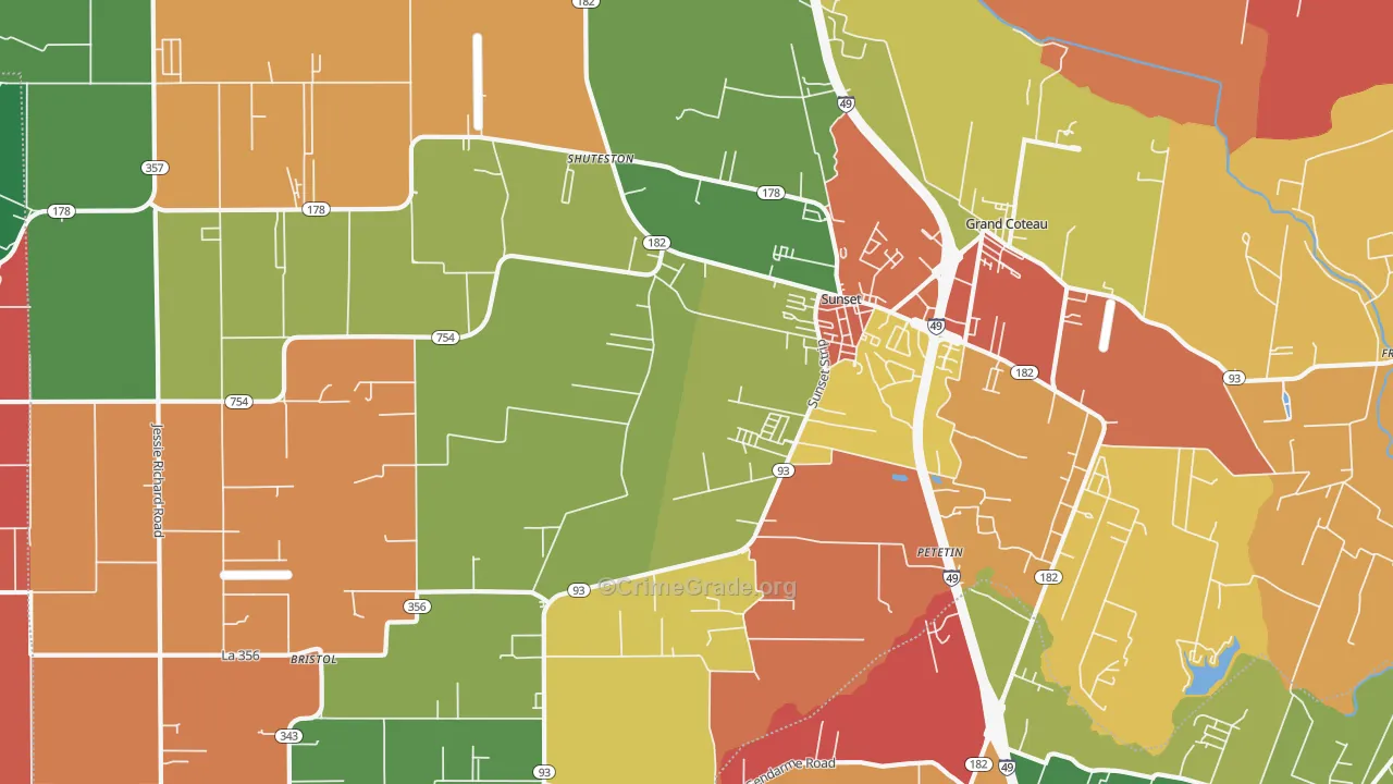 Sunset, LA Map of Theft Rates