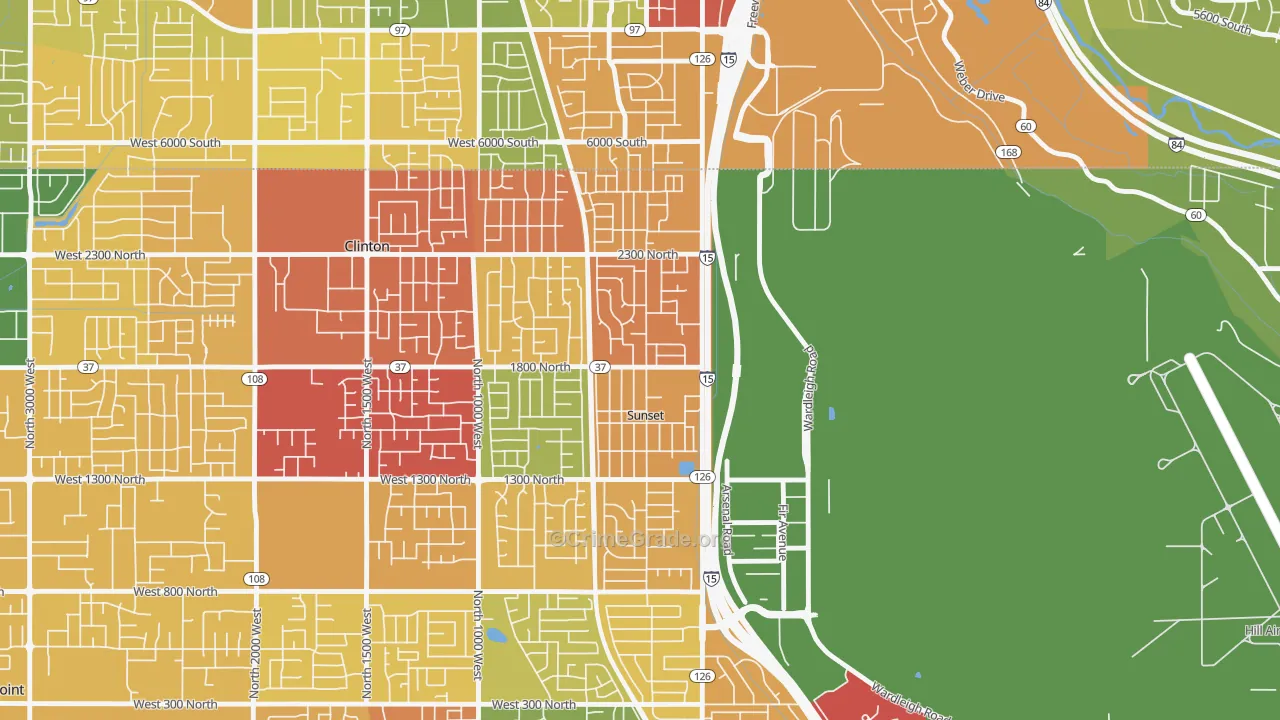 Sunset, UT Map of Theft Rates
