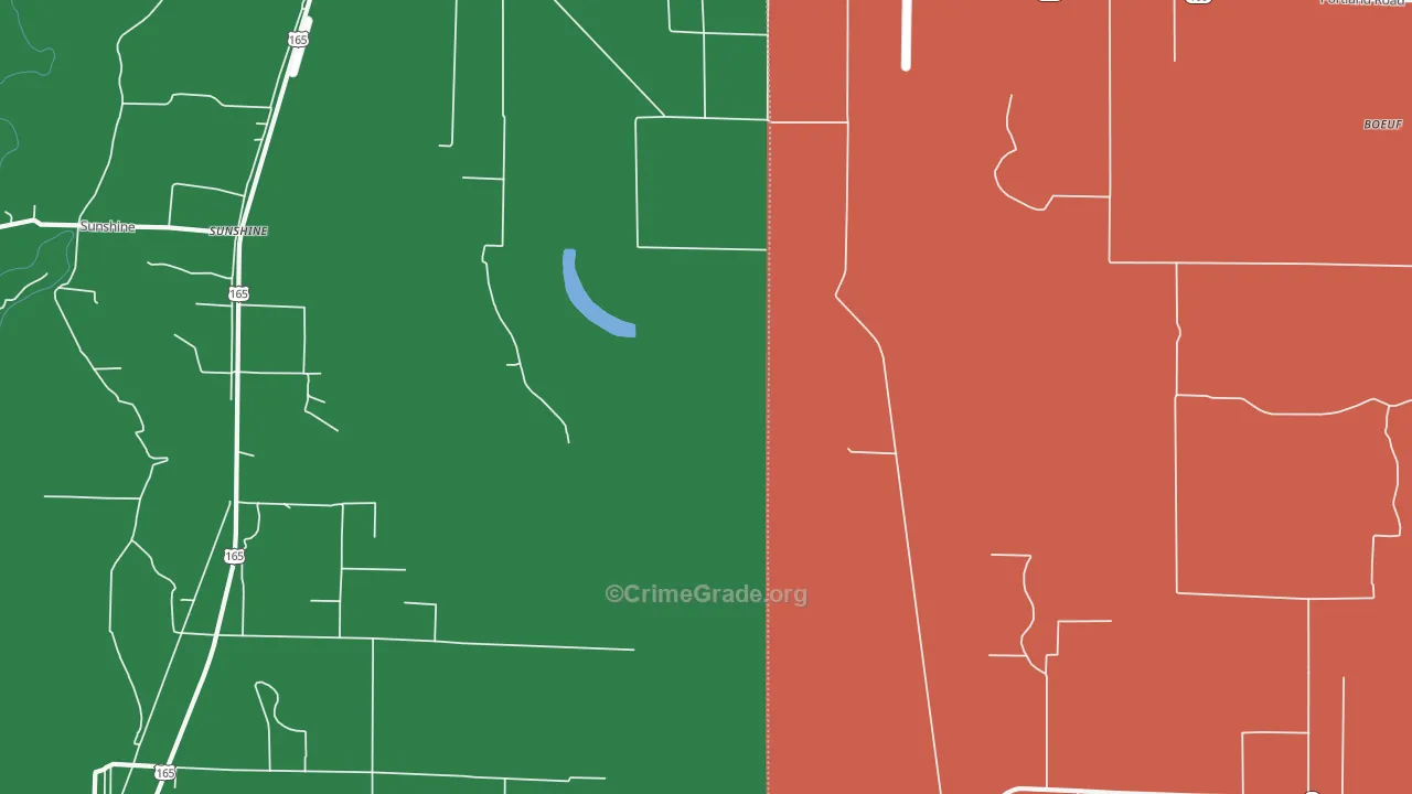 Sunshine, AR Map of Theft Rates