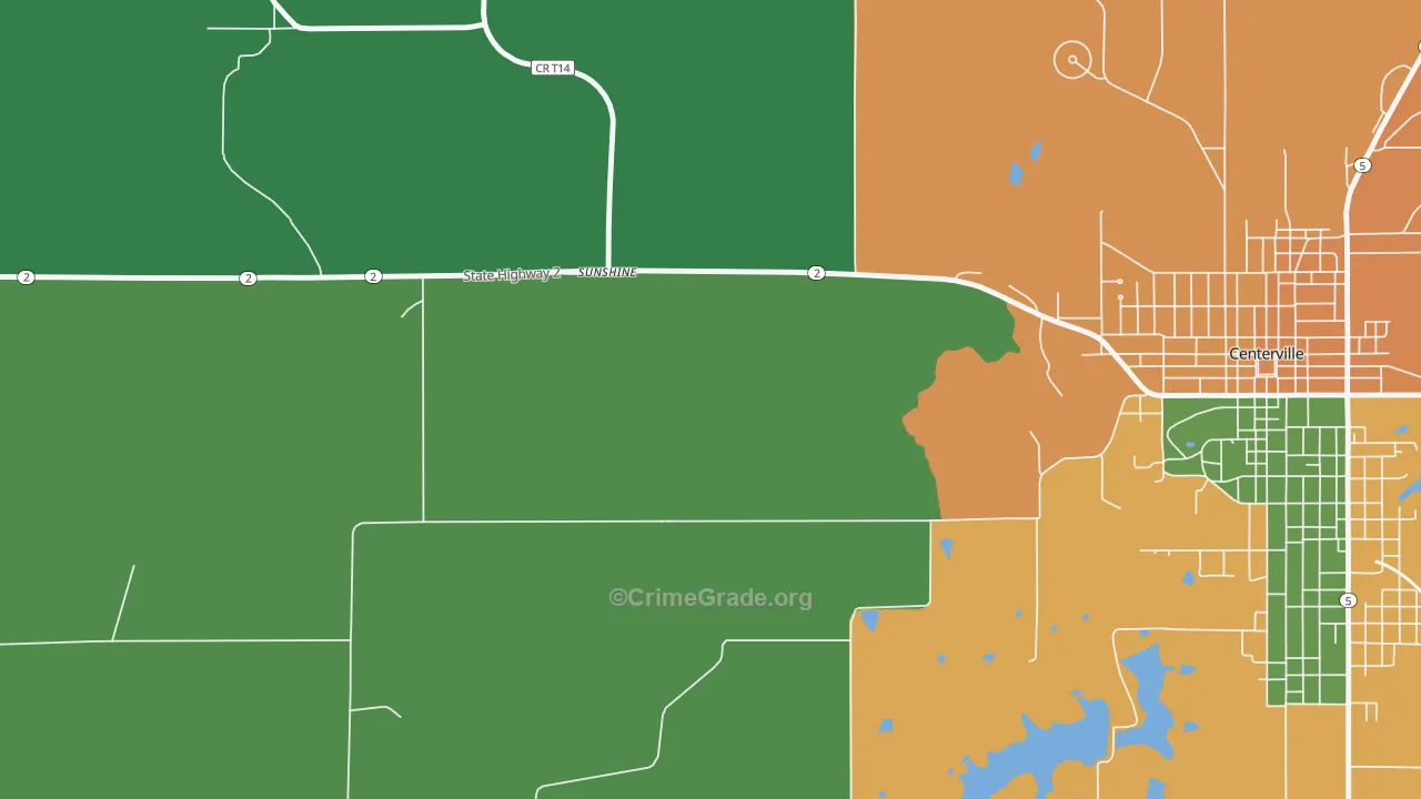 Sunshine, IA Map of Theft Rates