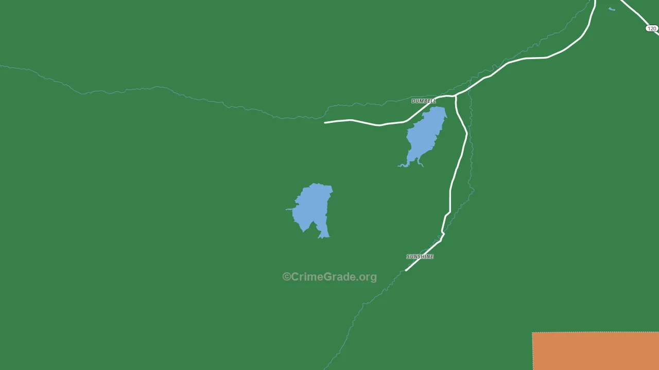 Sunshine, WY Map of Theft Rates