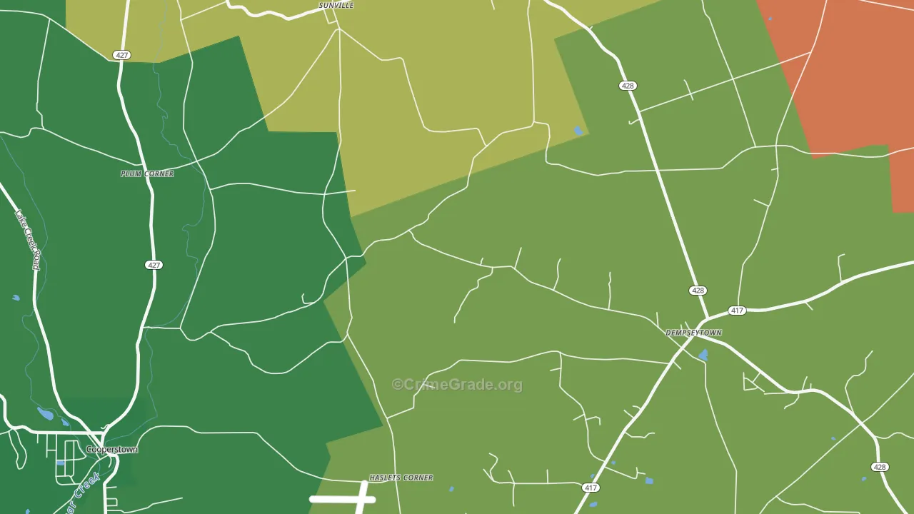 Sunville, PA Map of Theft Rates