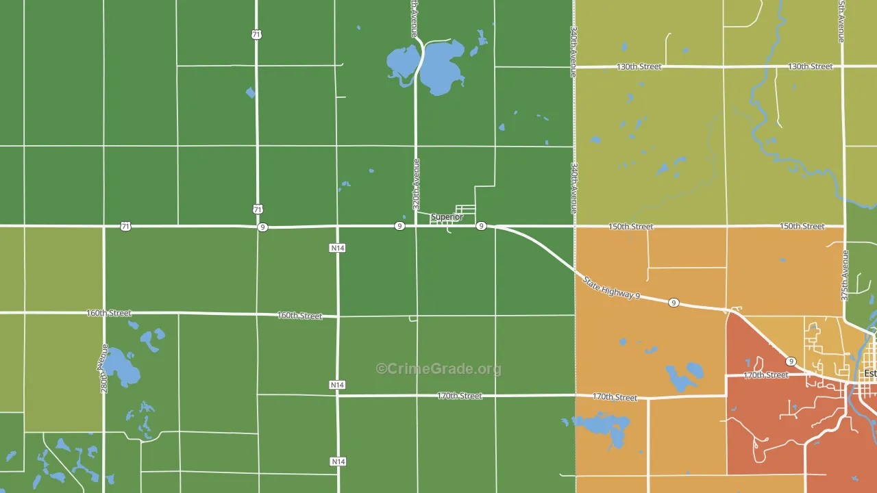 Superior, IA Map of Theft Rates